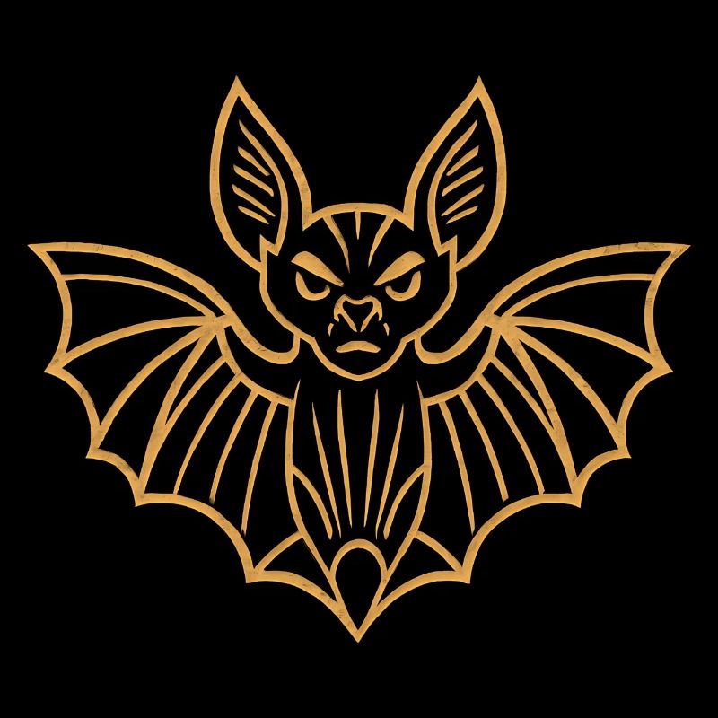 Goldene Fledermaus Linien-Design
