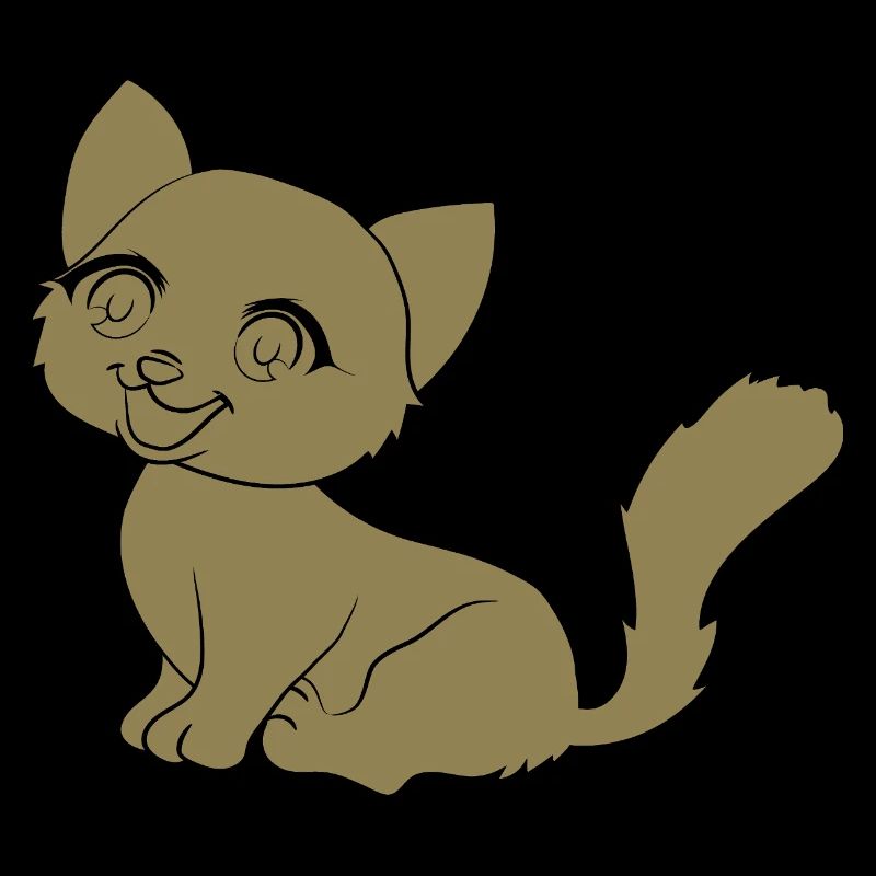 Mignon chat dessin animé silhouette minimaliste