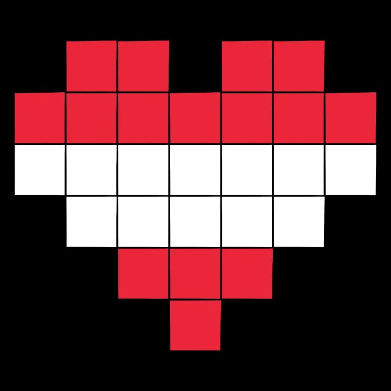 Pixel Heart Autriche Drapeau
