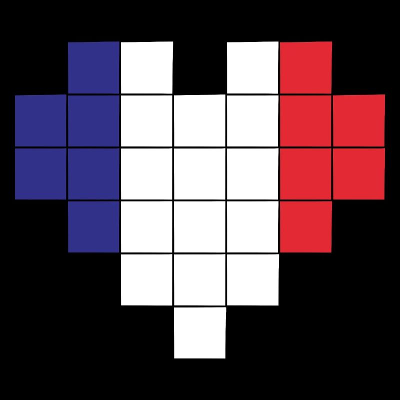 Pixel Herz Frankreich Flagge
