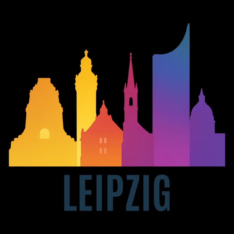 Leipzig Skyline Gradient