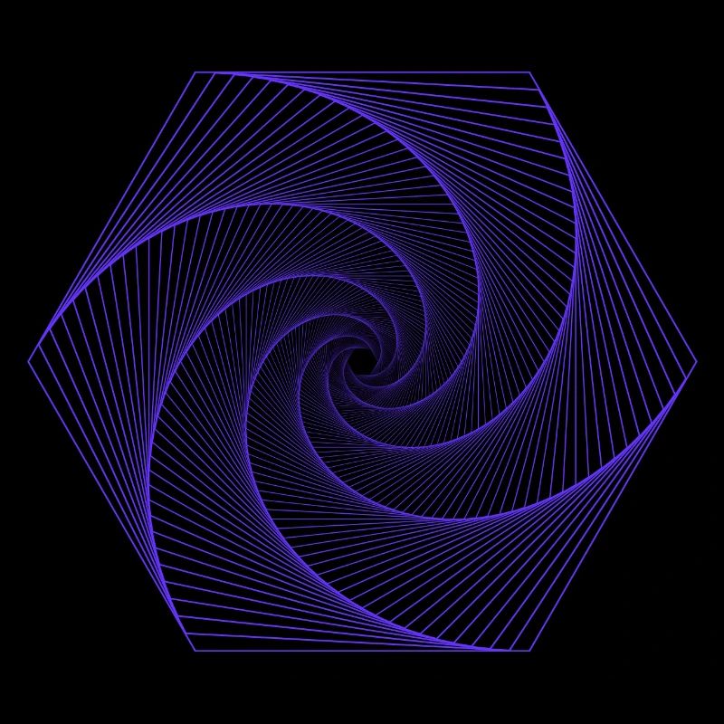 Spiral in hexagonal pattern