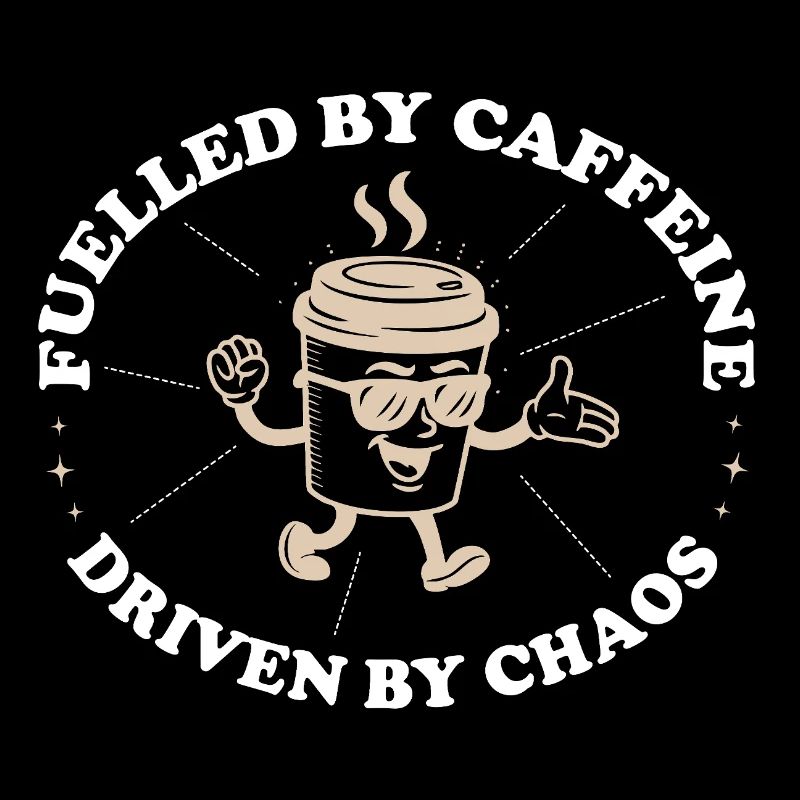 Fuelled by Caffeine – Chaos Lover Kaffee Spruch