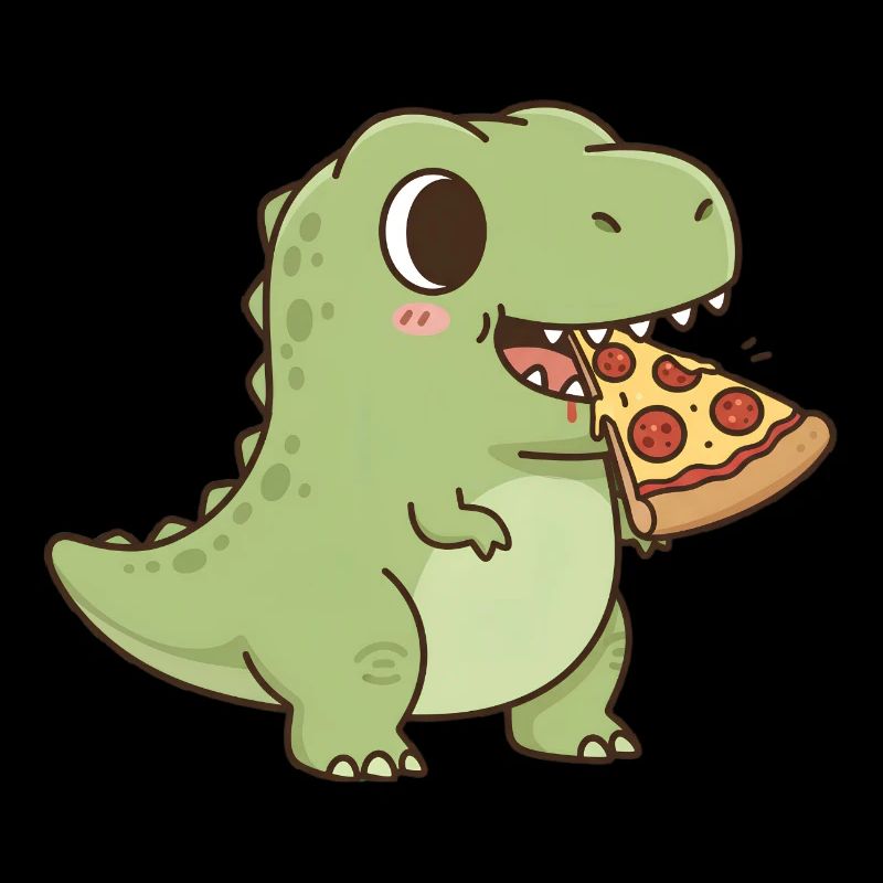 T-Rex eats pizza