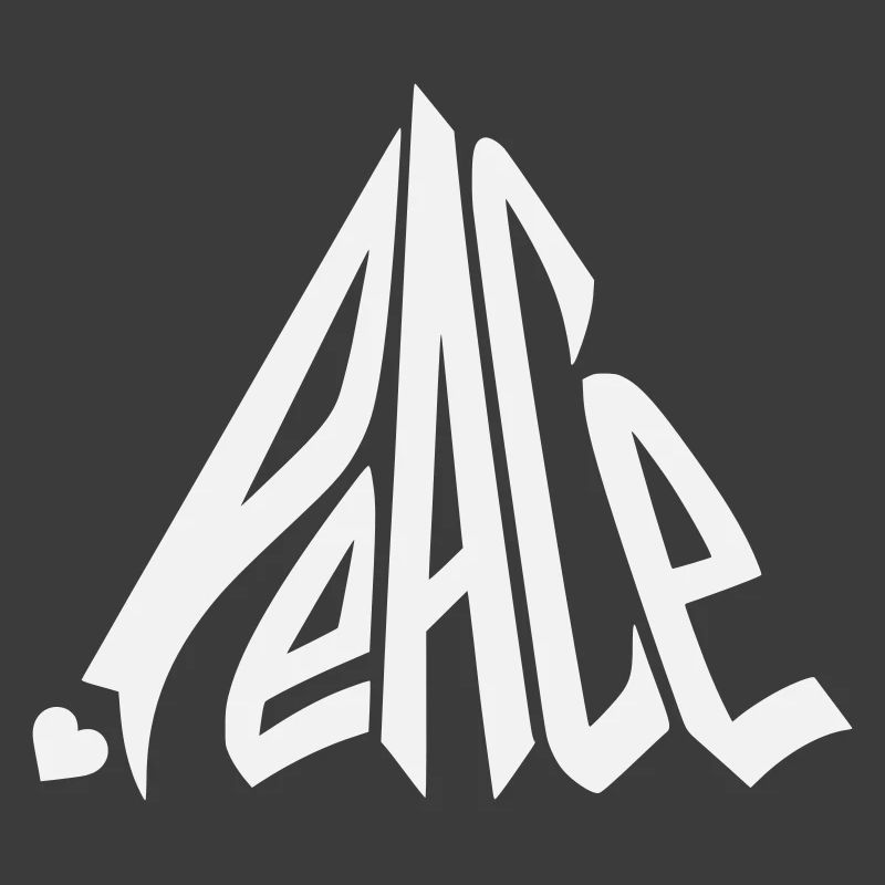 Peace Graffiti Herz Schriftzug