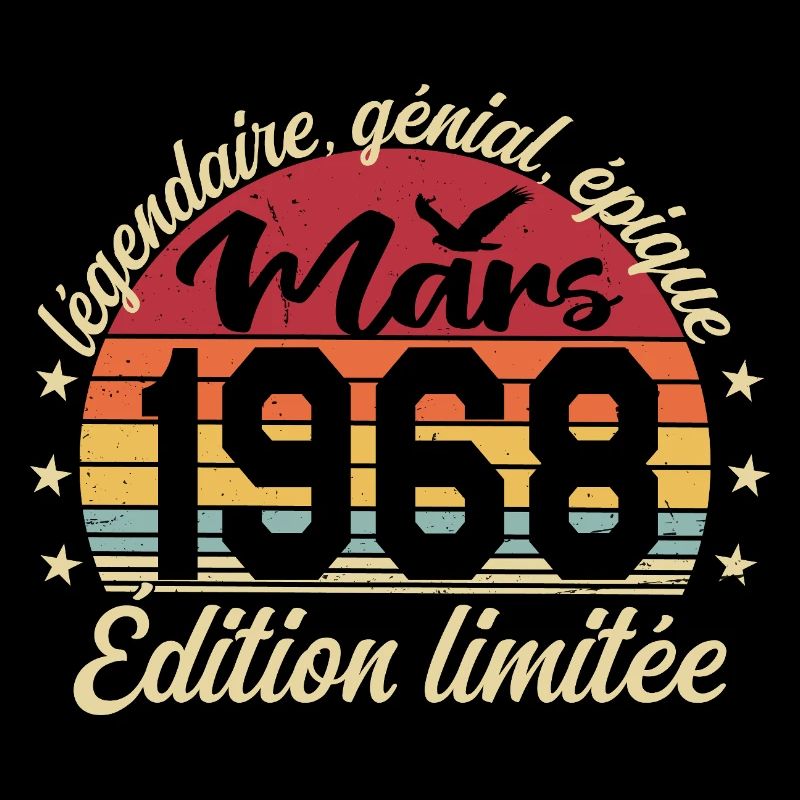 Mars 1968 58 ans Cadeau Anniversaire Mars 1968