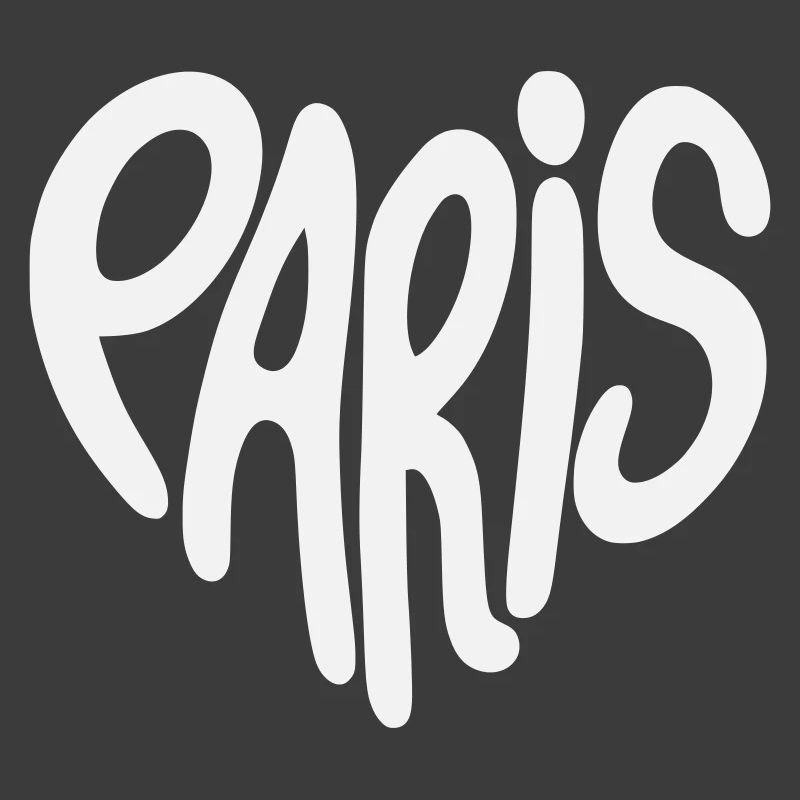 Paris Graffiti Script Logo Heart Shaped
