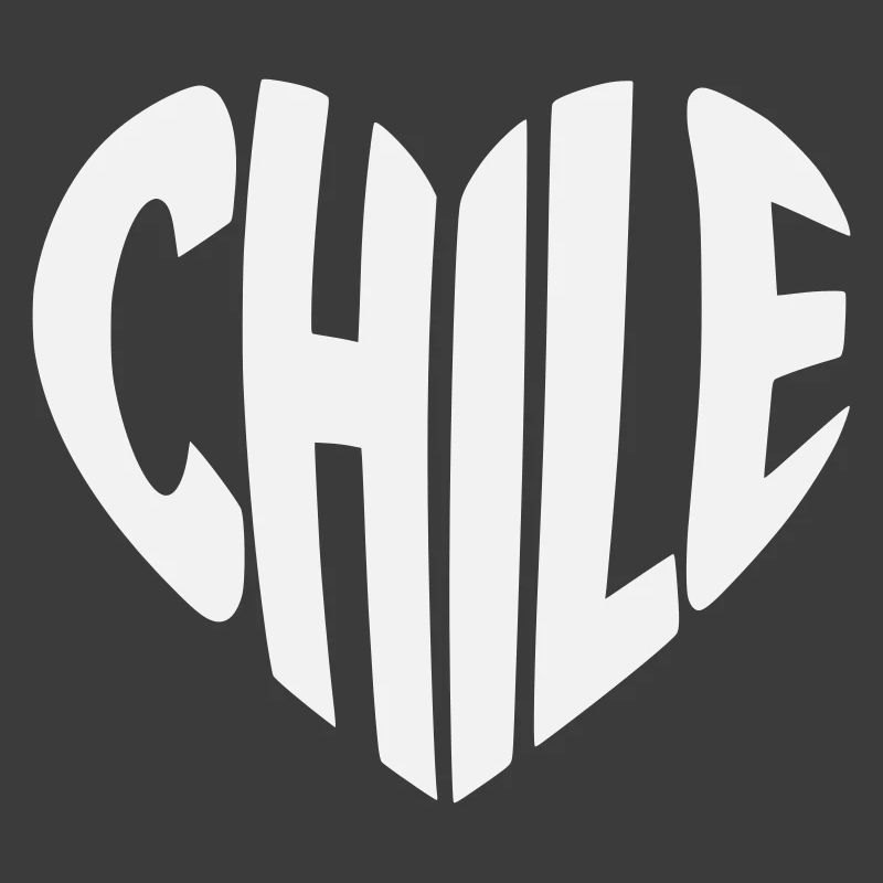 Chile Heart Typography Design