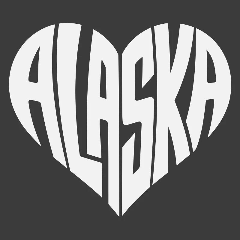 Alaska, USA Heart lettering angular