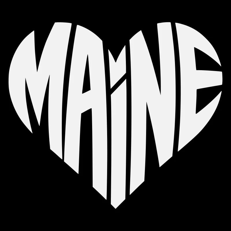 Maine Heart Typo Design