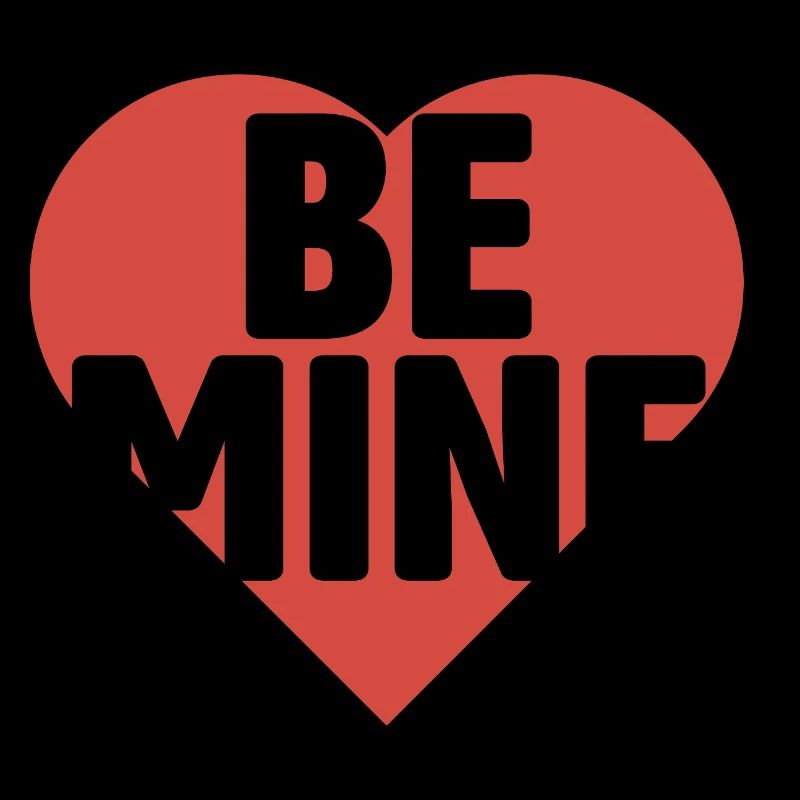Be Mine Heart Bold Typography