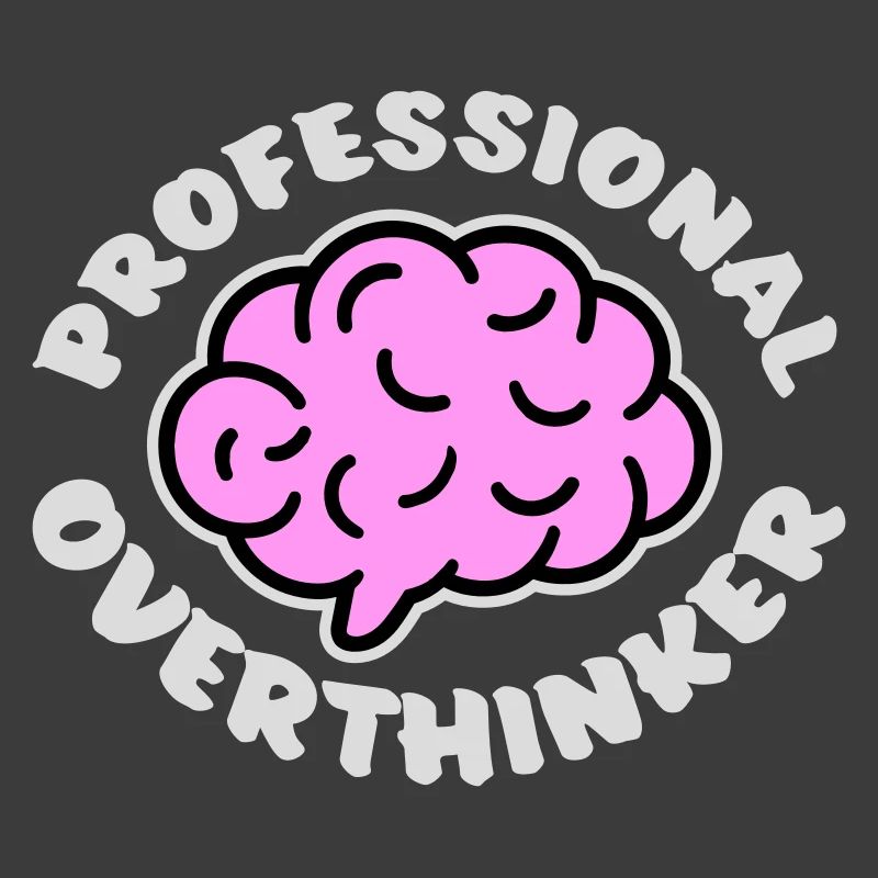 Professional Overthinker Funny Brooding Anxiety Logo