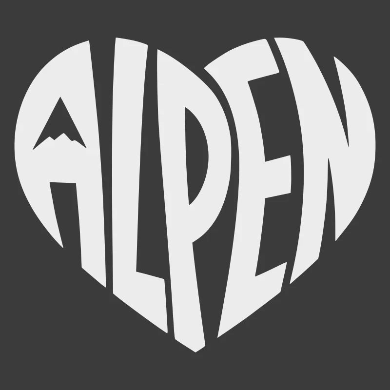 Alpen Herzdesign - Designfarbe variabel