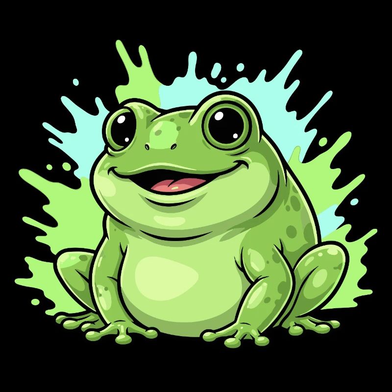 Frog with paint splash background