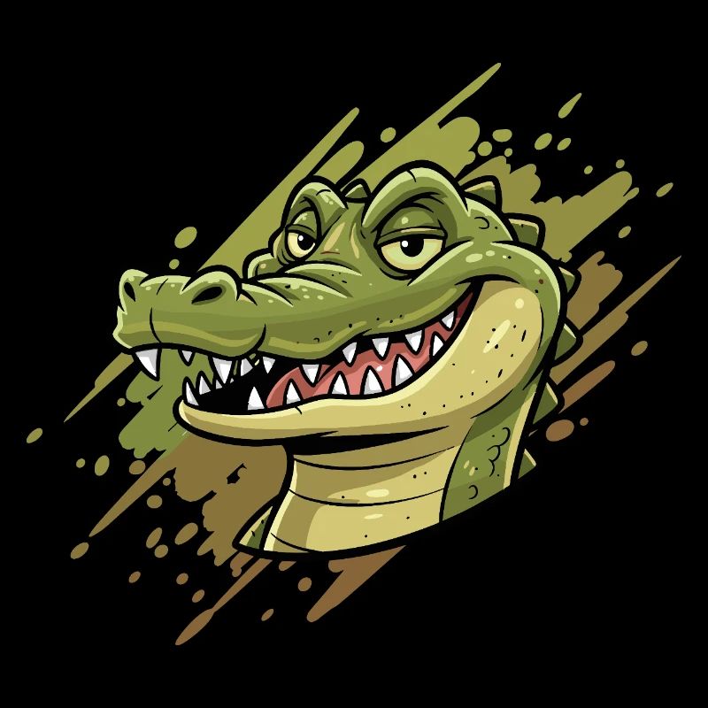 Tête de graffiti d’alligator