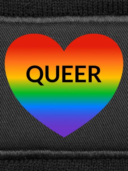 Pride QUEER rainbow heart