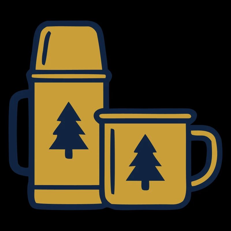 Thermos Mug Camping Forêt