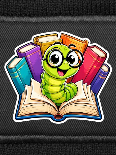 Fröhlicher Bücherwurm