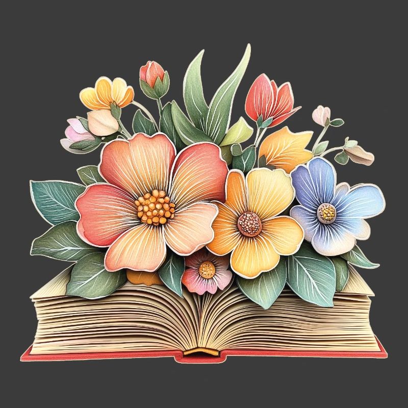 Buch mit Blumen