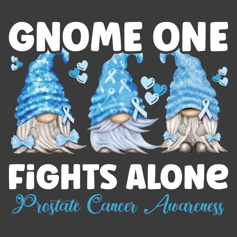 Gnome One Fights Alone Light Blue Prostate Cancer
