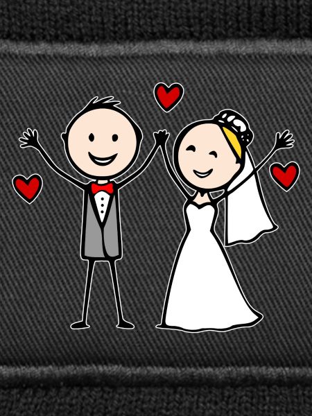 Wedding Couple Cartoon Cheerful