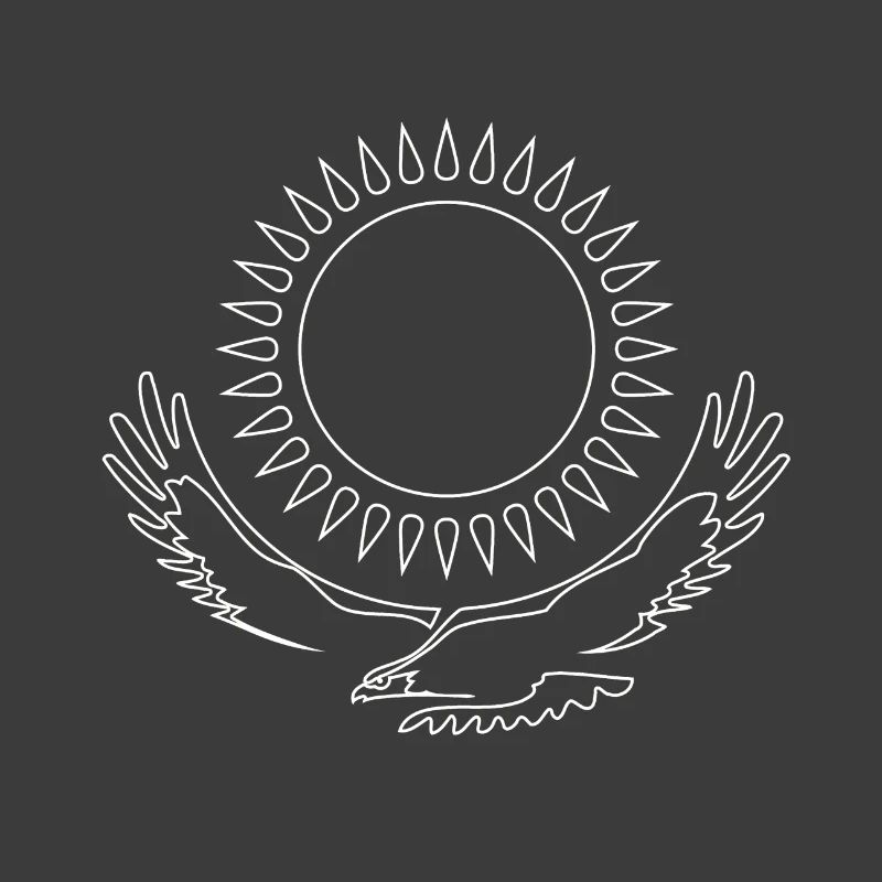 Kazakhstan Eagle steppe eagle line white flag