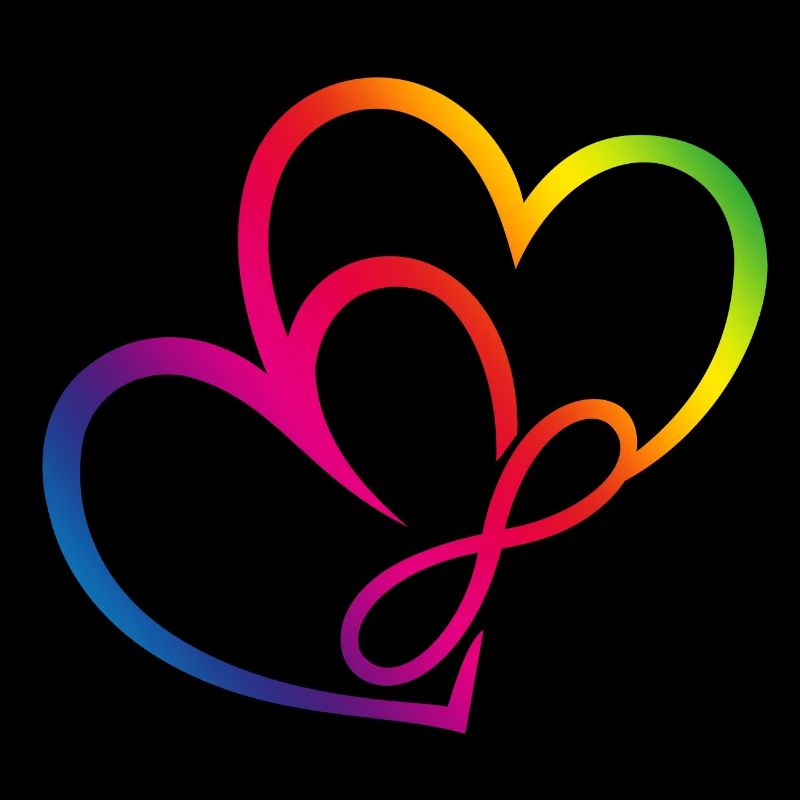 Zwei Herzen Regenbogen Infinity Love CSD LGBT