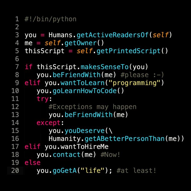 Be friends with programmers (in Python)