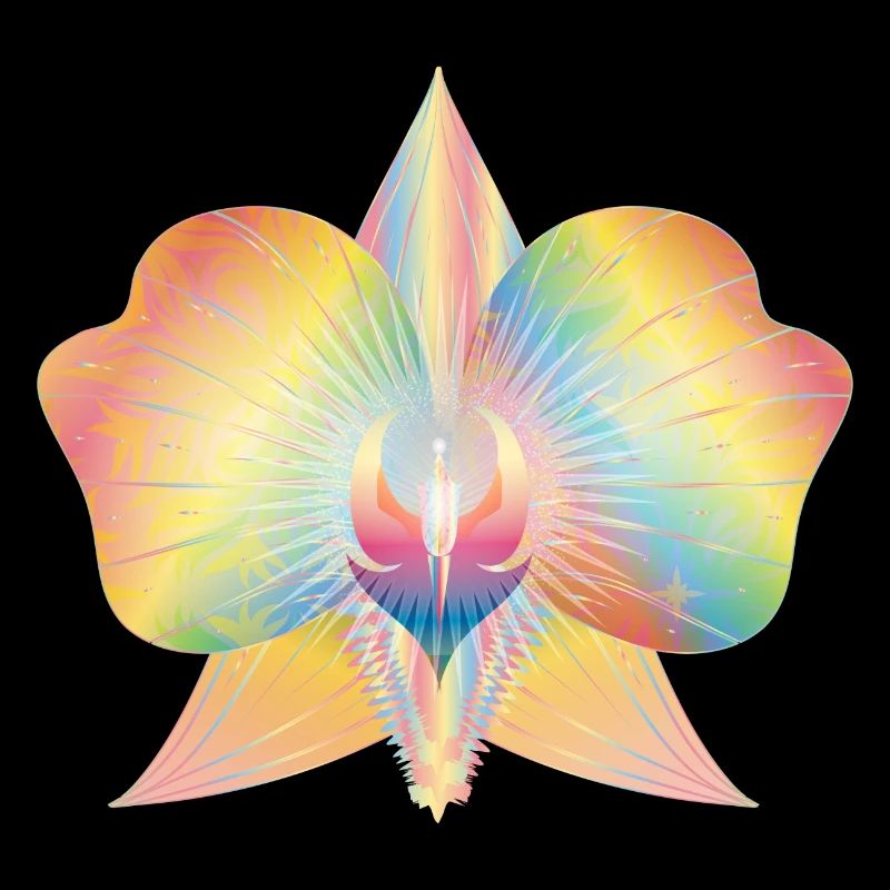 bunt schimmernde abstrakte Orchideen Blüte