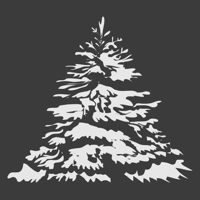 schneebedeckter Christbaum oder Tannenbaum