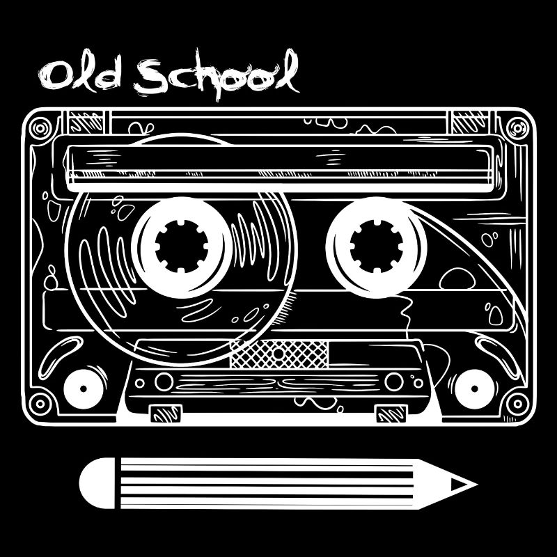 Cassette rétro et stylo