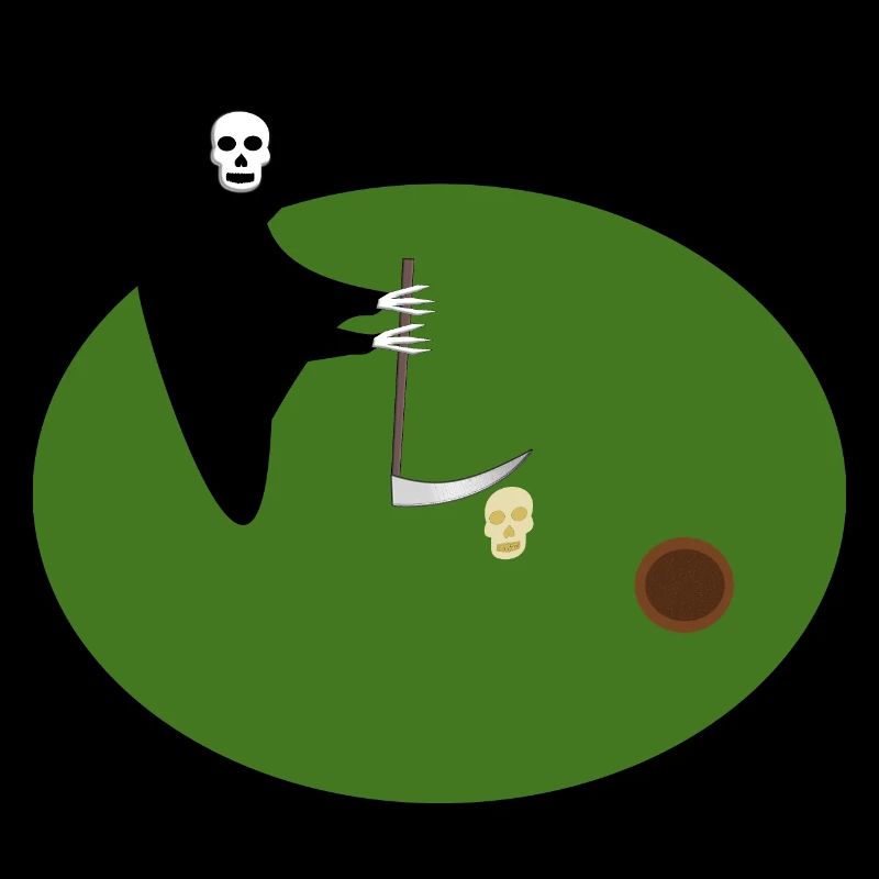 grim reaper Skull golf Gothic Fantasy Art