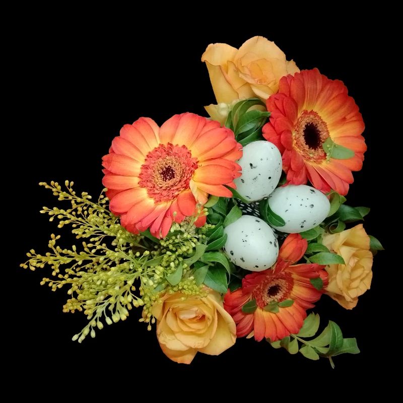Bouquet with Easter Eggs Pattern