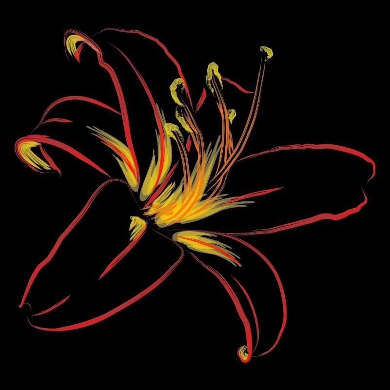 Dessin de lignes de la Fleur de Flamme