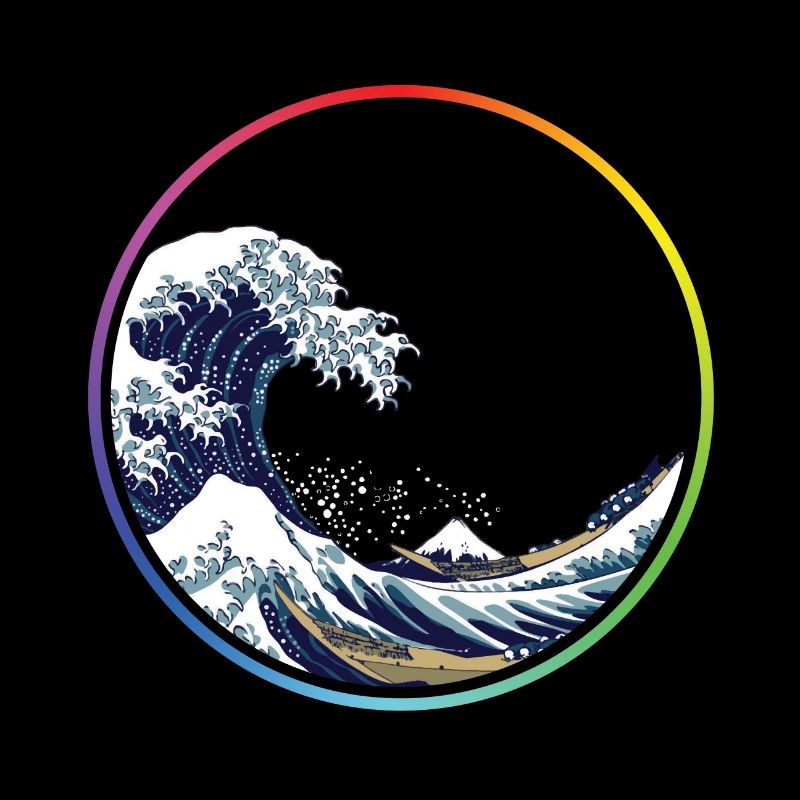 Cercle de vagues arc-en-ciel