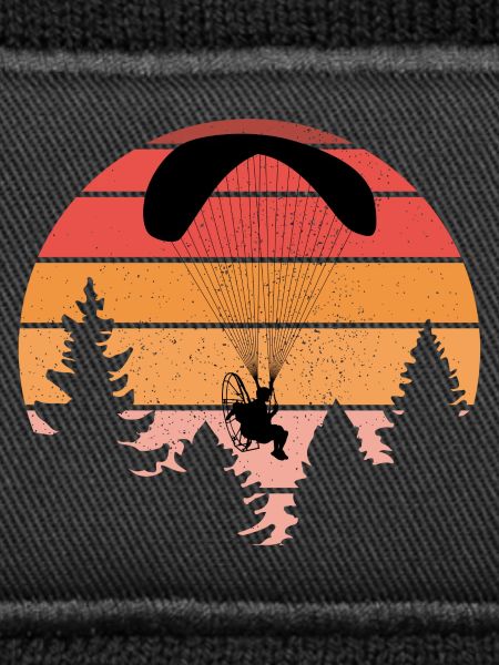 Sunset Paragliding Silhouette Design