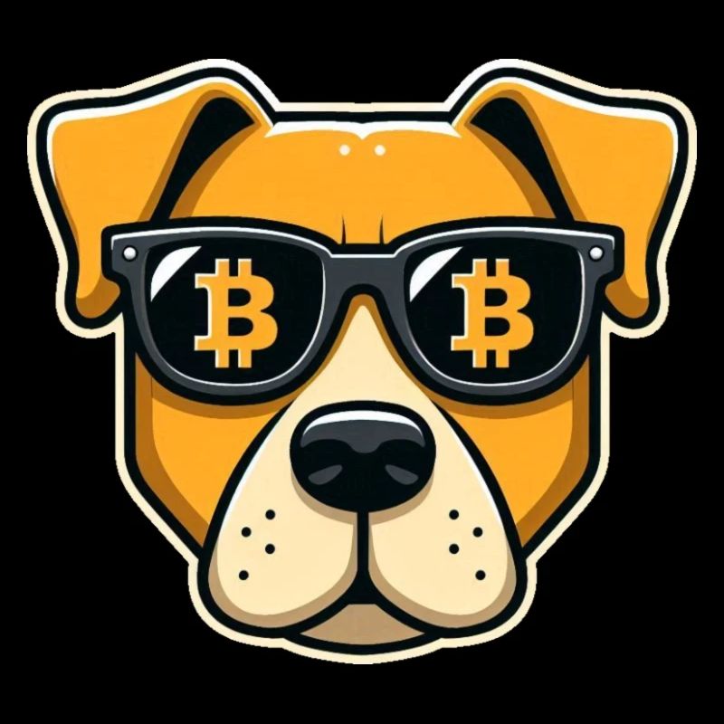 Cool dog with Bitcoin glasses