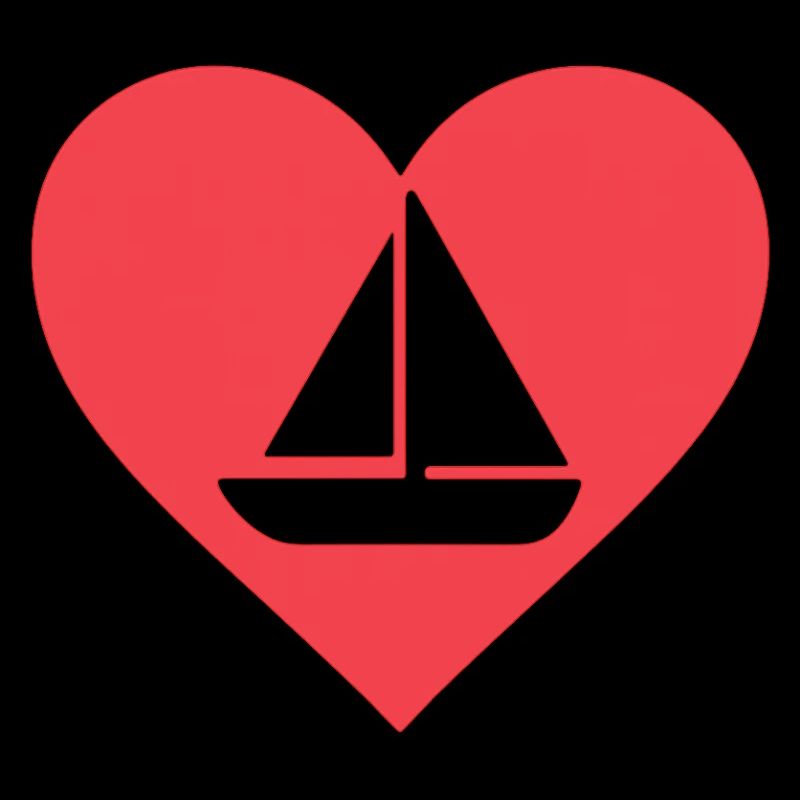 Herz mit Segelboot Design