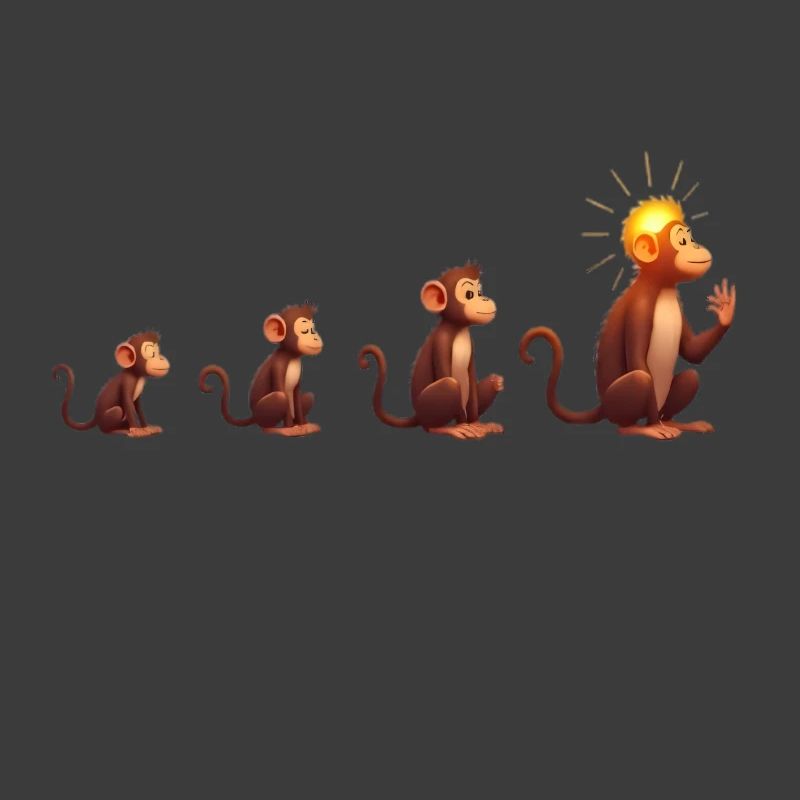 Evolution der Affen mit Sonnenkopf