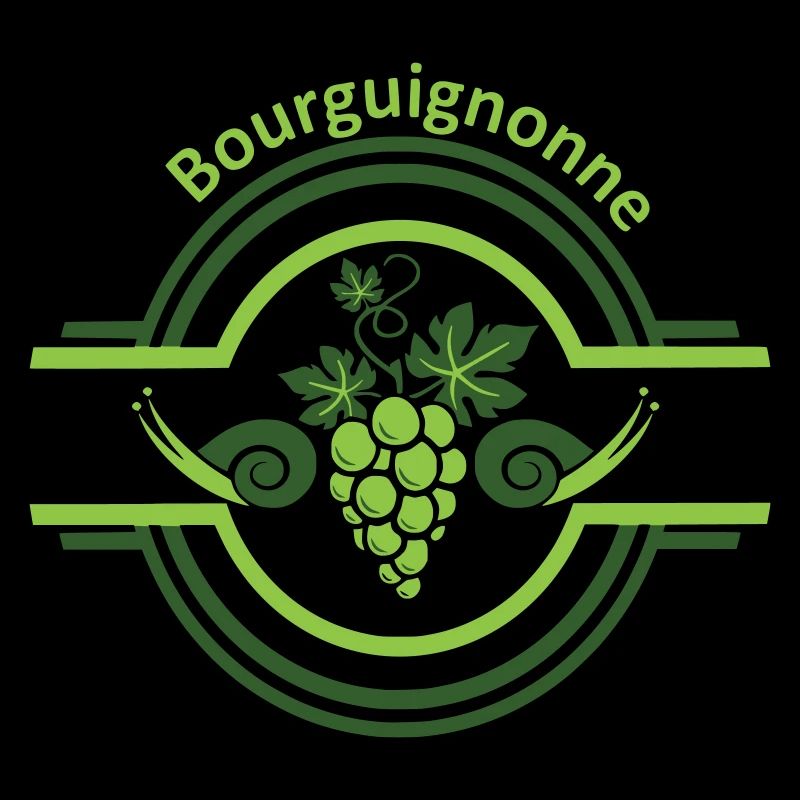 Burgundy vine logo with snails