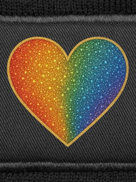 Sparkling rainbow heart design