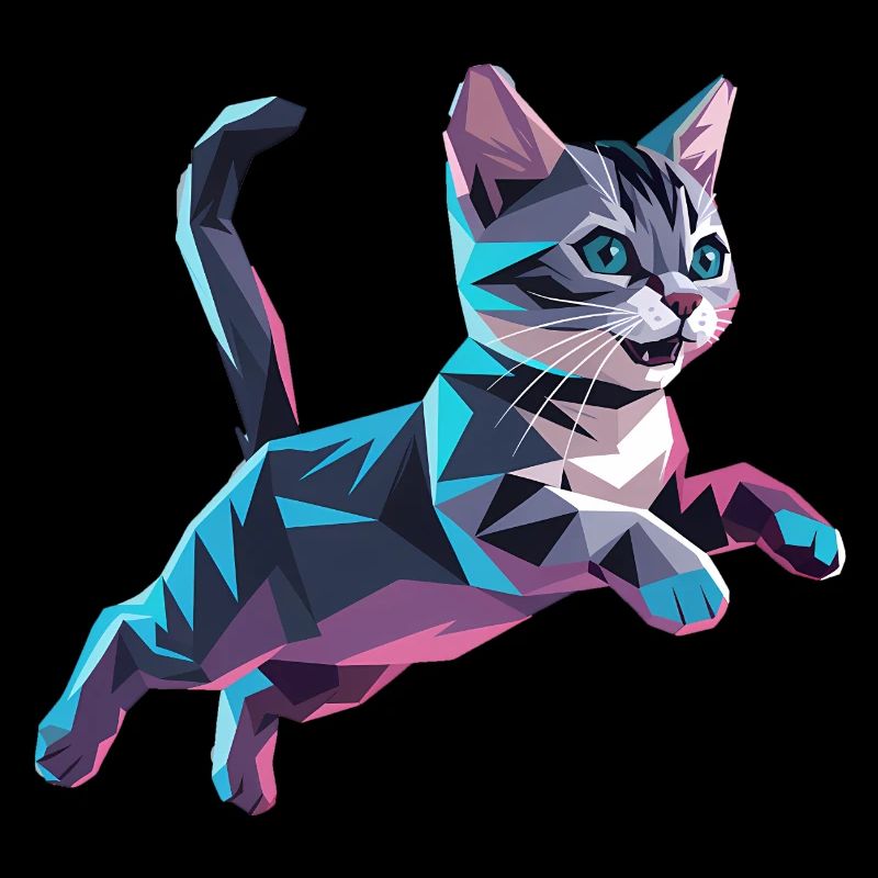 Chaton - Cool Low Poly Logo