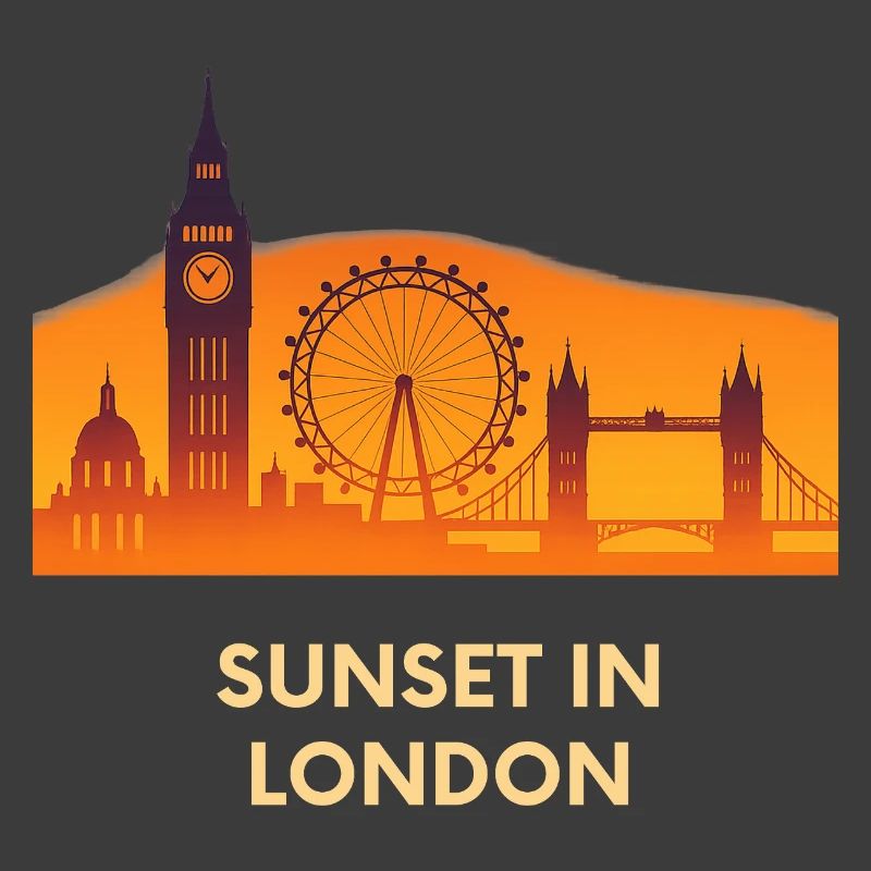 Coucher de soleil Silhouette de l’horizon de Londres