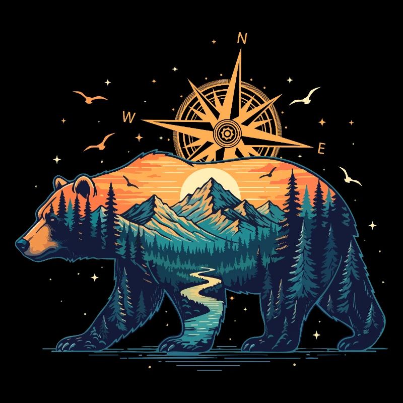 Bear Compass Nature Design Wilderness Explorer 