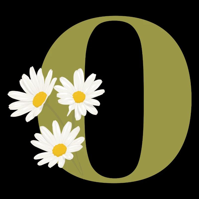 Buchstabe o Grüne Gänseblümchen