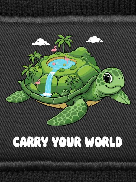 Island turtle with waterfall