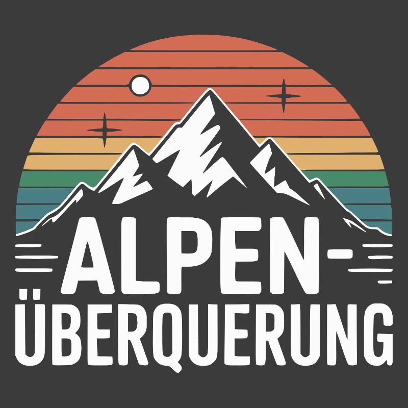 Alpen Überquerung Retro Berge Wandern