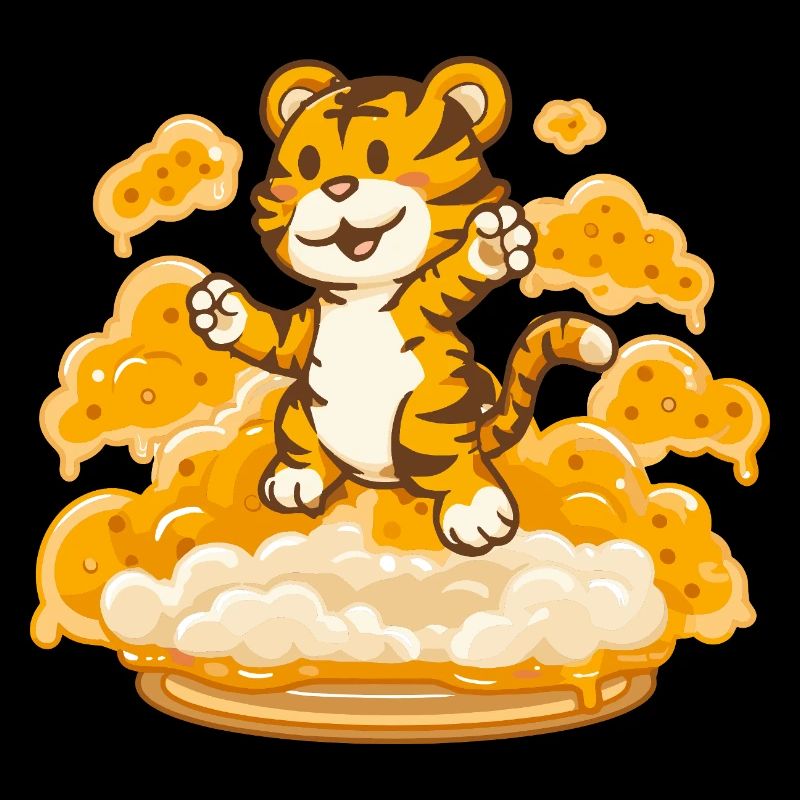 Tiger auf Käsewolke
