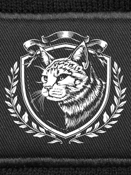 Katzenkopf Wappen im Laurel-Design