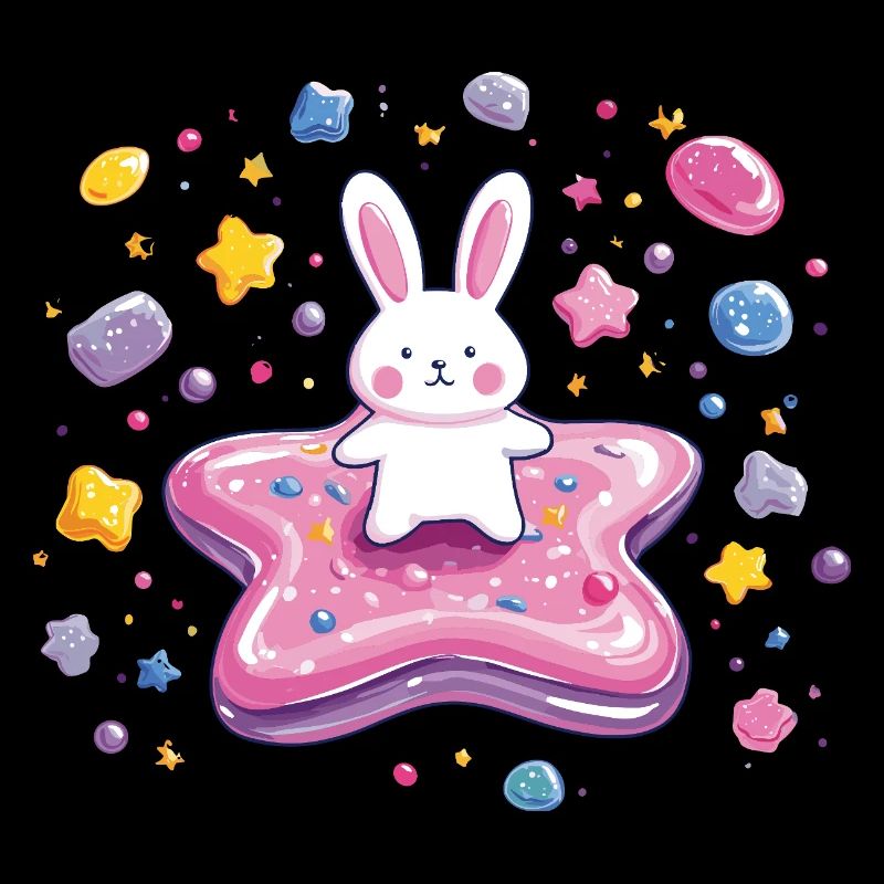 Little Rabbit on Pink Star Magic